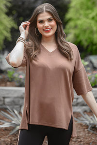 Cody Luxe Tunic Top - Chocolate