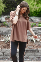 Cody Luxe Tunic Top - Chocolate
