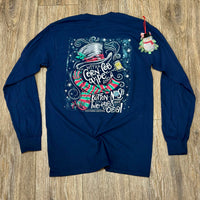 "Stay cozy in the Corn Cobb Pipe Snowman Southern Couture long sleeve tee. Festive, fun, and true to size for holiday cheer."