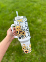 She Is Mom Sunflower - 40oz Tumbler
