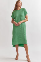 Jade Ribbed Short Sleeve Maxi Dress
