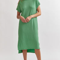 Jade Ribbed Short Sleeve Maxi Dress