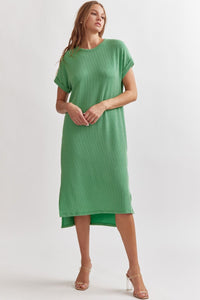 Jade Ribbed Short Sleeve Maxi Dress