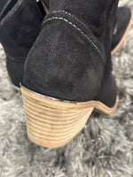 Quittin Time - Black Faux Suede
