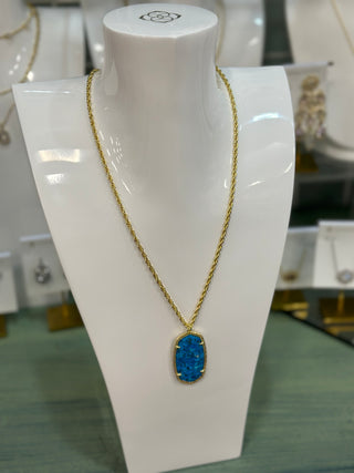 Rae Gold Necklace in Bronze Veined Turquoise