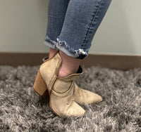 Smoke Show Bootie - Washed Beige Denim
