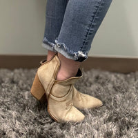 Smoke Show Bootie - Washed Beige Denim