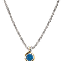 K5019-A205 - 8MM - Beijos Collection - Bezel Sapphire Pendant Necklace