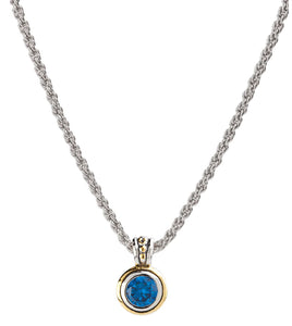 K5019-A205 - 8MM - Beijos Collection - Bezel Sapphire Pendant Necklace