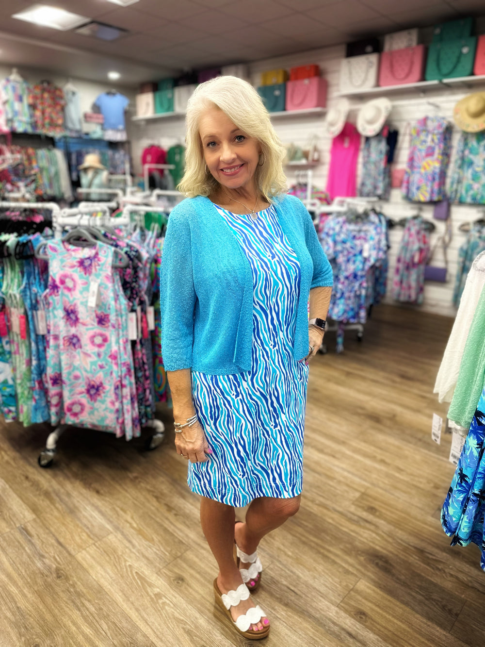 Textured Cardigan - Turquoise (TQCL)