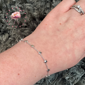 Sierra Star Delicate Chain Bracelet in Rhodium Metal