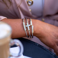 B5239-AF00 - Celebration Petite Pavé - Bar Wire Cuff Bracelet