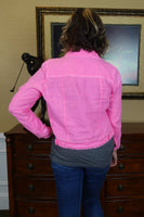 Linen Travel Jacket - Bright Hot Pink
