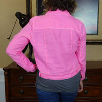 Linen Travel Jacket - Bright Hot Pink