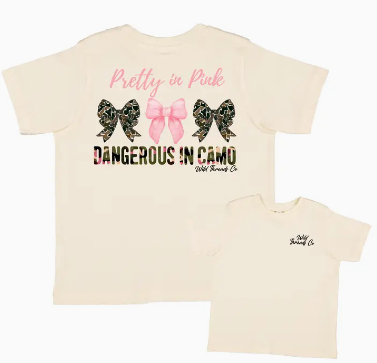 Youth Dangerous in Camo - Bows Tee