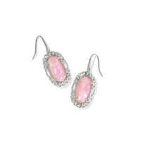 Dani Silver Pink Iridescent Mother of Pearl Figaro Frame Drop Earrings