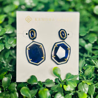 Daphne Enamel Frame Gold Drop Earrings Navy Mother of Pearl
Kendra Scott Earrings
