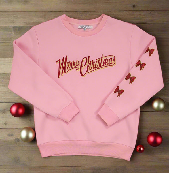 Youth Simply Southern 
crew neck sweatshirt 
bows christmas