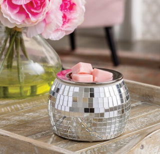 Silver disco ball wax melt warmer