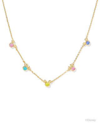 Disney|Kendra Scott Gold Mickey Mouse & Minnie Strand Necklace in Multi Mix Crystal