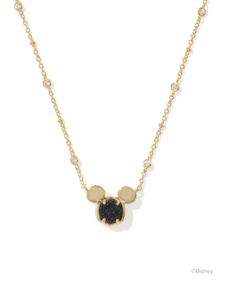 Disney | Kendra Scott Gold Mickey Mouse Pendant Necklace in Black Drusy