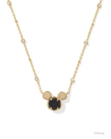 Disney | Kendra Scott Gold Mickey Mouse Pendant Necklace in Black Drusy
