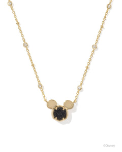 Disney | Kendra Scott Gold Mickey Mouse Pendant Necklace in Black Drusy