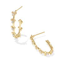 Disney | Kendra Scott Gold Mickey Mouse and Minnie Mouse Hoop in White Crystal