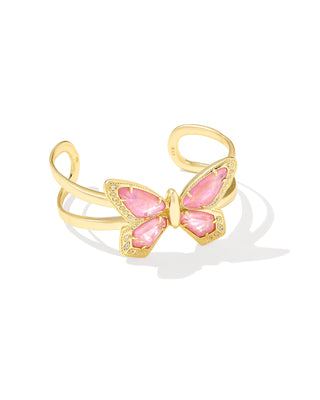Collection | Dolly Parton x Kendra Scott
Design | Butterfly statement bracelet
Color | Gold with Light Pink Iridescent Abalone
Dimensions | 2.28-inch inner diameter; 1.2-inch width
Inspiration | Celebrates the themes of love, joy, and self-expression in Dolly Parton’s Love Is Like a Butterfly