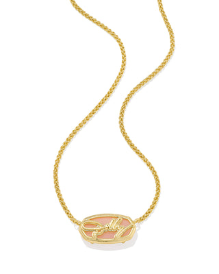 Design | Two staggered strands with Elisa accents and a butterfly pendant.
Color | Light Pink Drusy with a gold finish.
Length | Elisa strand: 16 inches with a 3-inch extender; butterfly strand: 17 inches with a 3-inch extender.
Pendants | Elisa accents: 0.18 x 0.33 inches and 0.22 x 0.38 inches; butterfly: 0.33 x 0.68 inches.
Closure | Lobster clasp.