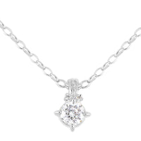 K5349-RF03 - Diamante - CZ 2 Carat 120 Facet Necklace - rhodium