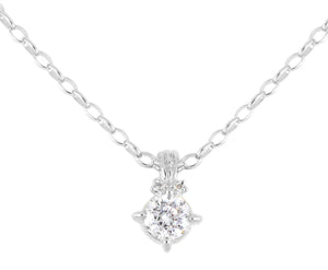 K5349-RF03 - Diamante - CZ 2 Carat 120 Facet Necklace - rhodium