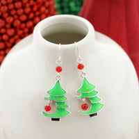 Glitter Enamel Tree Earrings