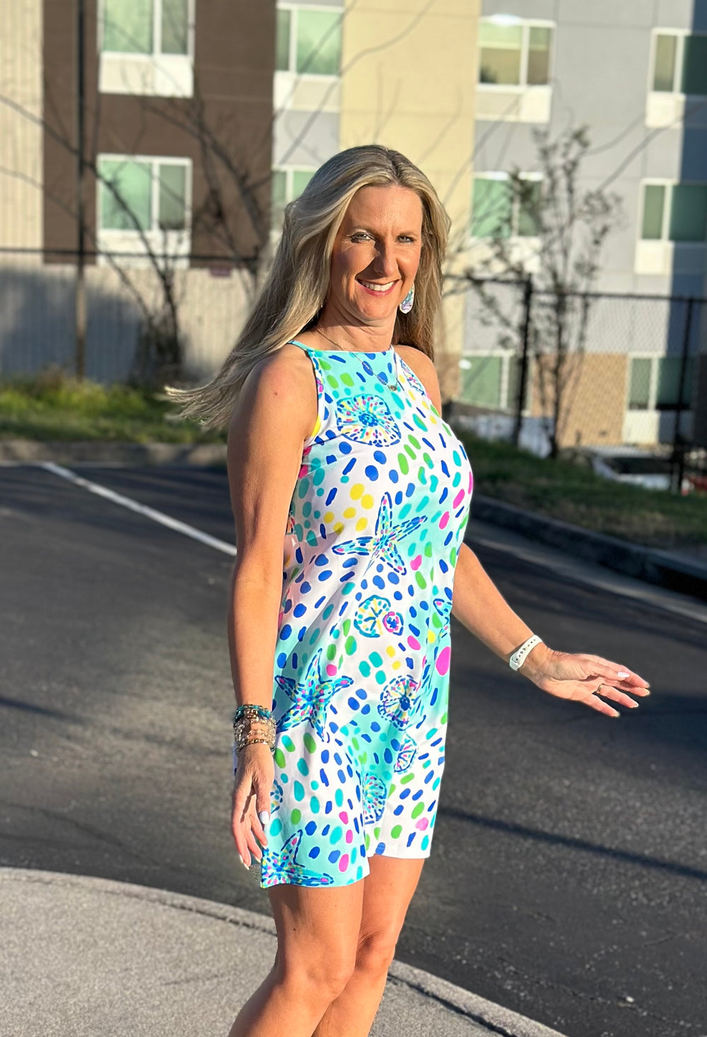 Olivia Halter Dress - Seabreeze