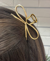 Gold Bow Claw Clip
