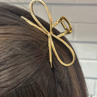 Gold Bow Claw Clip