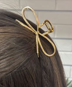 Gold Bow Claw Clip