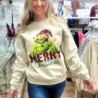 Grinchy Faux Yarn Crew