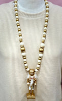 Wooden Nutcracker Necklace - Gold
