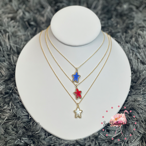 9608859826 Ada Star Short Pendant Necklace Gold in Red Illusion
