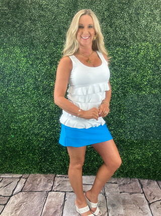 Side Slit Skort - Turquoise