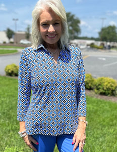 Lulu-B 3/4 Collar Top - GDSB