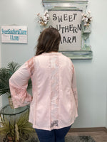 Pure Pink Ribbed Lace Cardigan
