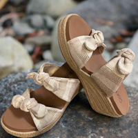 Tie The Knot Wedge - Tan Natural Stripe