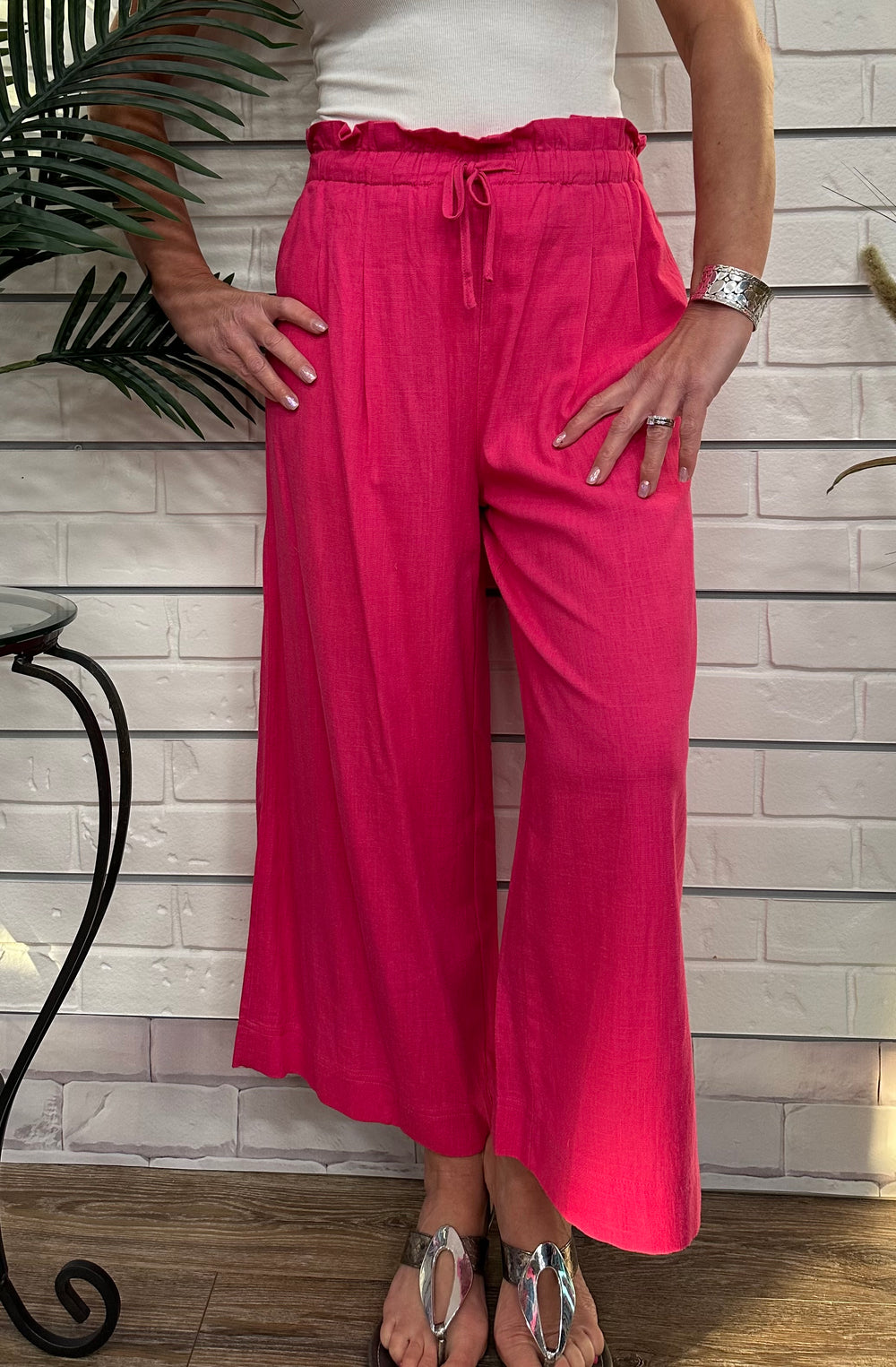 Hot Pink Linen Pants