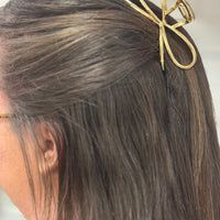 Gold Bow Claw Clip