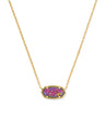 Elisa Gold Necklace in Dark Lavender Kyocera Opal