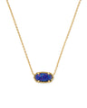 Elisa Gold Necklace in Indigo Kyocera Opal