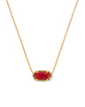Elisa Gold Necklace in Red Kyocera Opal