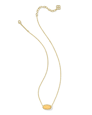 Elisa Gold Short Pendant Necklace in Citrus Kyocera Opal